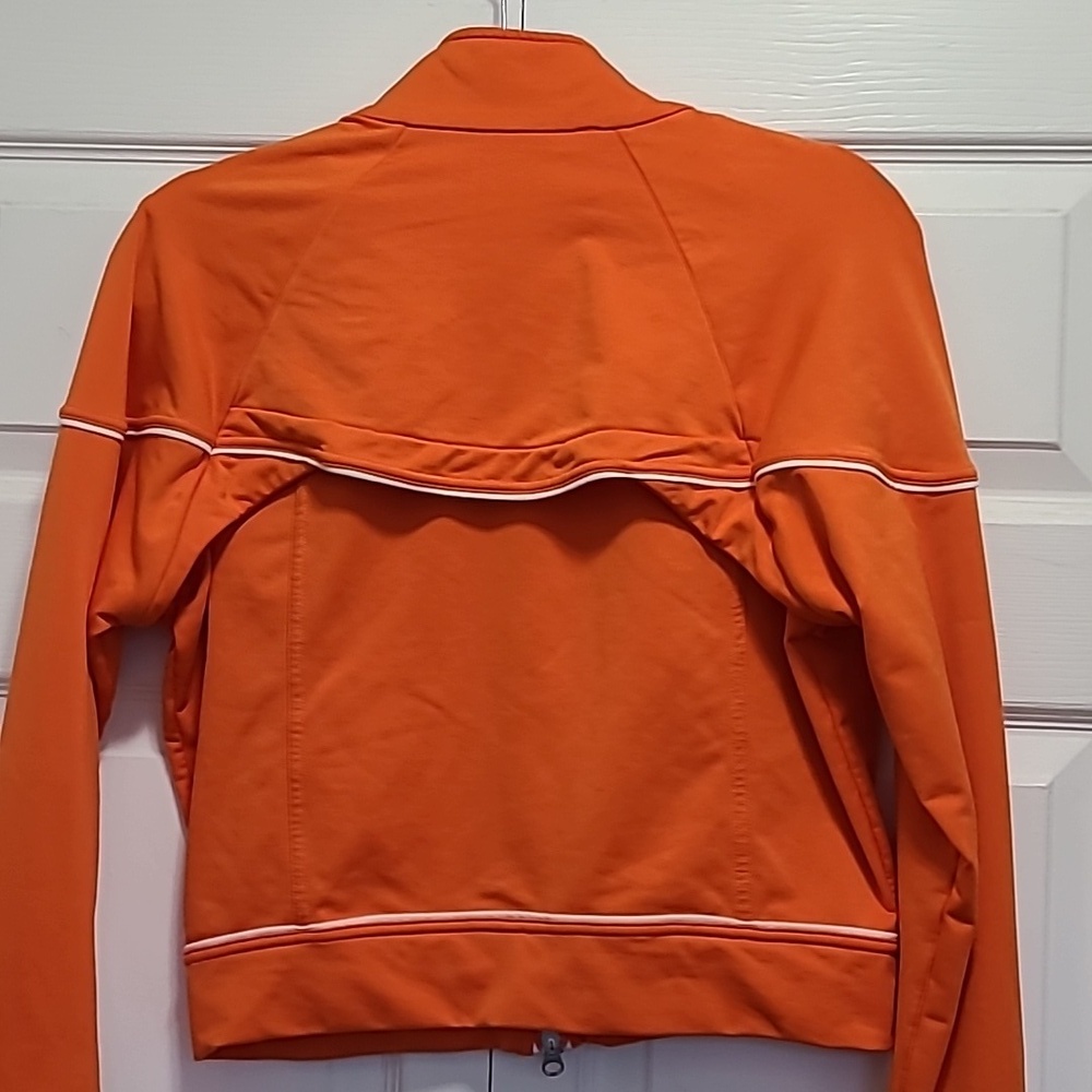 Nike Track Jacket Orange Full Zip Gym Warm Up Dri Fit Cropped LARGE - Picture 7 of 9